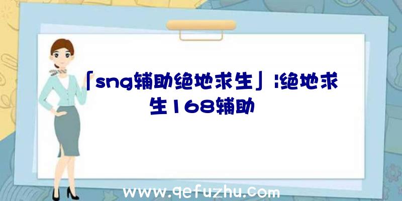 「sng辅助绝地求生」|绝地求生168辅助